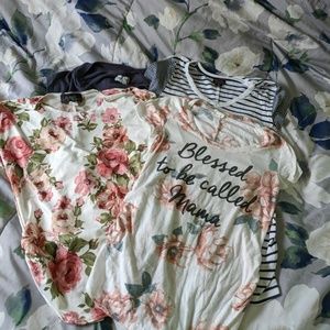 4 short sleeve maternity tops